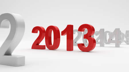 3d illustration of 2013 year on white background. Soft focusの写真素材