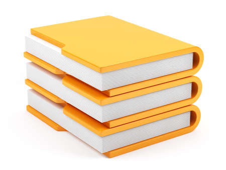 3d illustration of computer folders stack isolated on white background