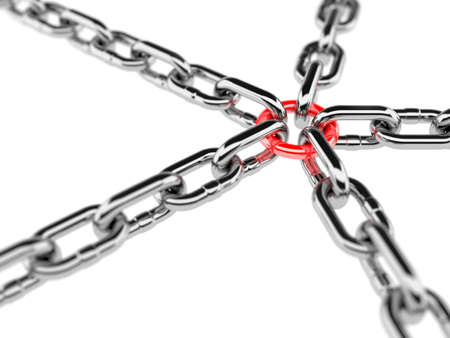3d render of chain leader concept isolated