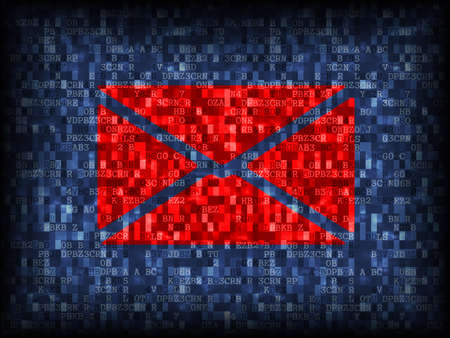 illustration of envelope icon on tech screen. E-mail concept
の写真素材