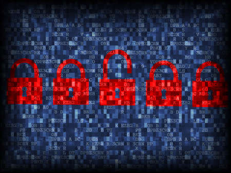 illustration of padlock icon on tech screen. Security concept
の写真素材