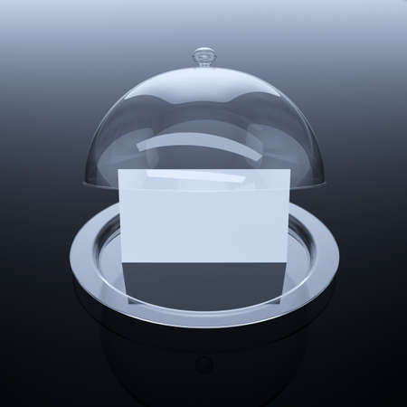 3d render of opened glass cloche with paper template
の写真素材