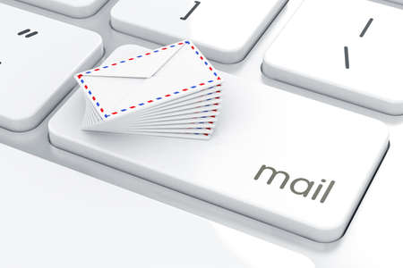 Mail envelopes on the computer keyboard. E mail conceptの写真素材
