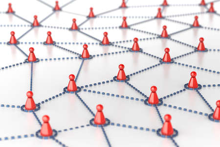 3d rendering concept image representing network, networking, connection, social networks, internet,...