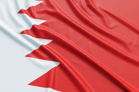 Bahrain flag. Wavy fabric high detailed texture. 3d illustration renderingの写真素材
