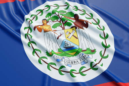 Costa Rica flag. Wavy fabric high detailed texture. 3d illustration renderingの写真素材