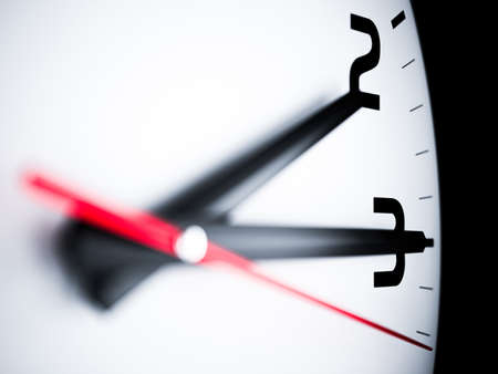 Close up wall clock arrows. 3d rendering illustration. Time conceptの写真素材