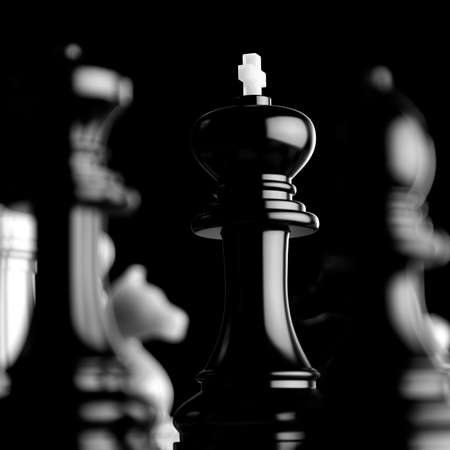 Leader and teamwork concept for success. Chess business concept. Team leader boss concept. 3d rendering illustrationの写真素材