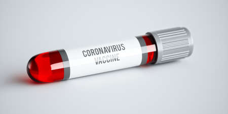 Vaccine coronavirus, covid-19, sars-cov-2. 3d rendering illustraton.