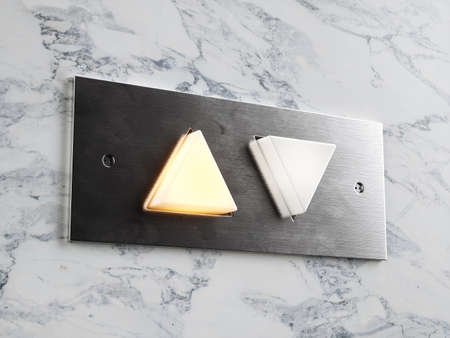 Elevator button up and down direction on the wall. 3d rendering