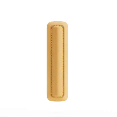 Alphabet yellow leather skin texture capital letter I. 3d rendering illustrationの写真素材