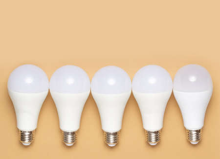 Energy saving light bulbs. Ecology care concep