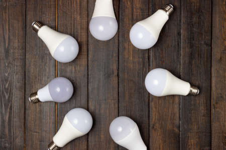 Energy saving light bulbs. The concept of environmental protection and ecology