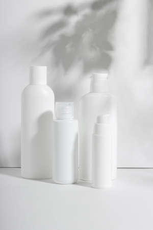 A set of female professional cosmetics for face and body care. Cosmetic tube with skin care product.の写真素材