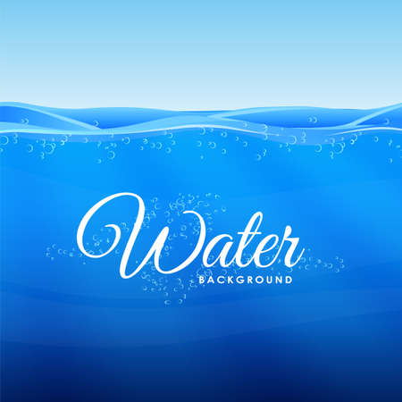 Vector illustration. Blue clean Under Water background.のイラスト素材