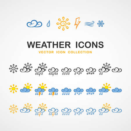 Different Weather iconsのイラスト素材
