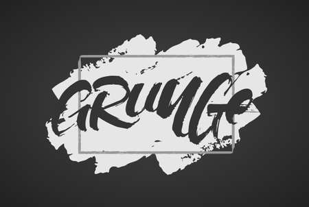 Vector illustration. Vintage hand lettering print of Grunge.のイラスト素材