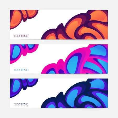 Set of fluid color banners vector illustration.のイラスト素材