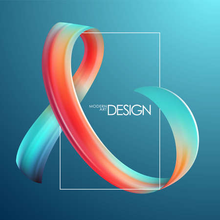 Vector illustration: Abstract brushstroke paint template for modern poster. Trendy design.のイラスト素材