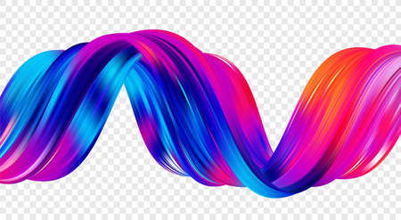 Modern twisted color flow liquid shape. Acrylic colorful paint sroke. Trendy art designのイラスト素材
