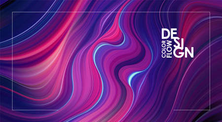 Vector illustration: Modern colorful flow background. Wave color paint Liquid. Abstract design.のイラスト素材