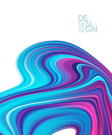 Vector Modern colorful flow poster background. Abstract wave liquid shape.のイラスト素材