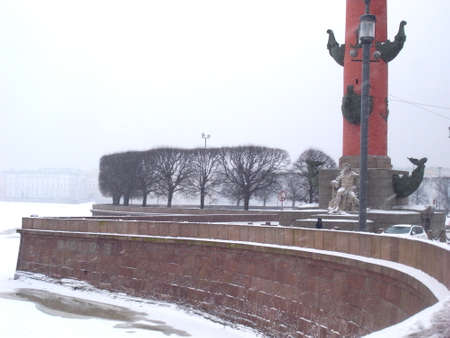 Snowfall in the big city. Winter in the city of heavy snowfall. Exif_JPEG_PICTUREの写真素材