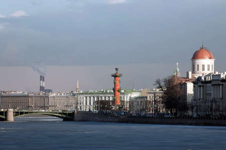 City in the spring. Spring in the city. Sunny, spring evening in the city.の写真素材