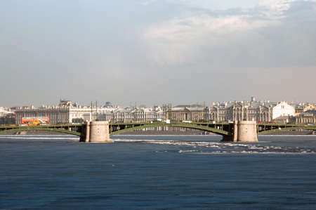 City in the spring. Spring in the city. Sunny, spring evening in the city.の写真素材