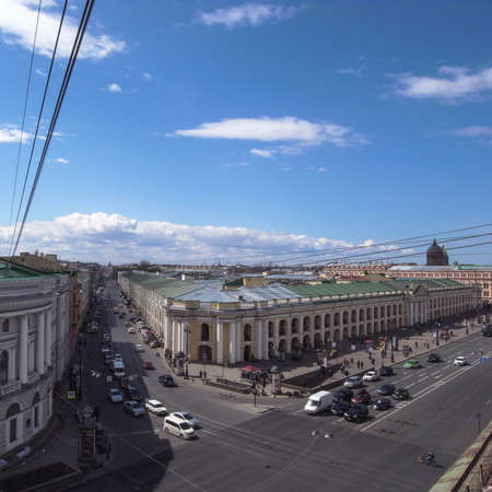 View of the city from the roof of the building.のeditorial素材
