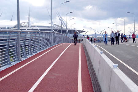 Bike superiority in the city. There are new bike paths.の写真素材