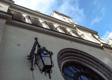 Cathedral against the sky. Fragments of the facade.の写真素材