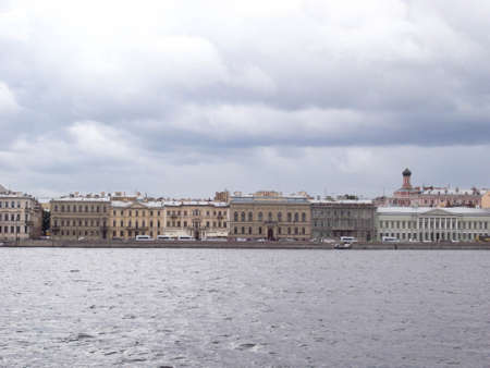 Clouds over the city. Views of the city in cloudy weather.の写真素材
