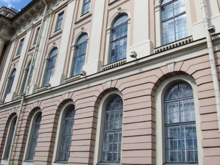 The building of the Art Academy in St. Petersburg. Petersburg. The building, parts of the facade and decor.のeditorial素材