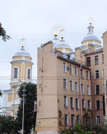 Types of the city of St. Petersburg Petersburg. An unusual building.の写真素材