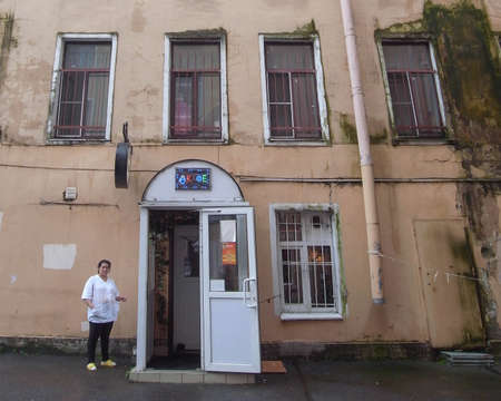 Types of the city of St. Petersburg Petersburg. An unusual building.のeditorial素材