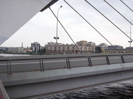 The cable-stayed bridge in the north of St. Petersburg. Petersburg.の写真素材