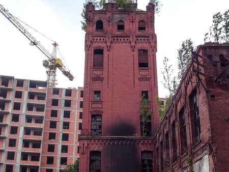 Old, historical buildings next to new ones.のeditorial素材