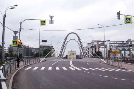 The cable-stayed bridge in the north of St. Petersburg. Petersburg.の写真素材