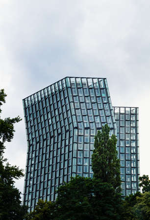 Tanzende Tuerme (meaning Dancing Towers) skyscraper in Reeperbahn St Pauli designed by Hadi Teherani BRT Architects.のeditorial素材