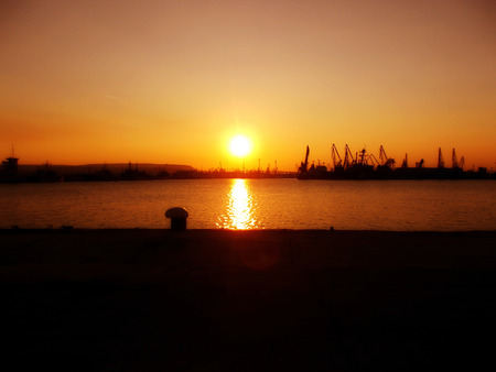 Sunset at the seaの写真素材