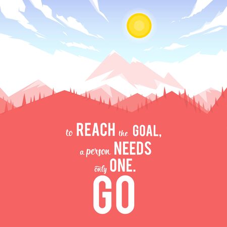 Design Illustration Concepts Mountain Summer with Style Typography. Vector Illustration. Concepts Web Banner and Printed Materials. Trendy and Beautiful. Polygonal Low Poly. Gradient Backgroundのイラスト素材