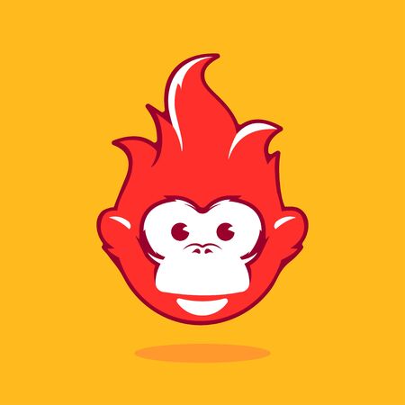 Design Illustration Concepts Symbol New Year. Monkey. 2016. Concepts Web Banner and Printed Materials. Trendy and Beautiful. Flat Elementsのイラスト素材