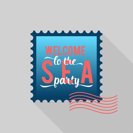 Design Illustration Postage Stamps Isolated with Style Typography and Other Elements. Vector Illustration. Concepts Web Banner and Printed Materials. Trendy and Beautiful.のイラスト素材