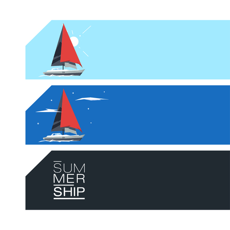 Design Illustration Concepts Stickers Summer Landscape with Style Typography. Concepts Web and Printed Materials. Trendy  Polygonal Low Polyのイラスト素材