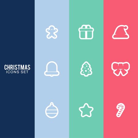 Design Illustration Concepts Icons New Year and Christmas. 2016. Vector Illustration. Concepts Web Banner and Printed Materials. Trendy and Beautiful. Flat Elementsのイラスト素材