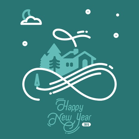 Design Illustration Concepts Christmas Eve. Calligraphy. Style Typographic. Vector Illustration. Concepts Web Banner and Printed Materials. Trendy and Beautiful. Flat Elementsのイラスト素材