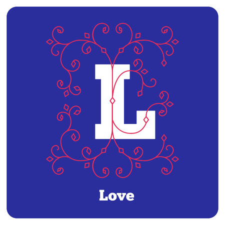 A letter with ornament love for Valentine's Dayのイラスト素材
