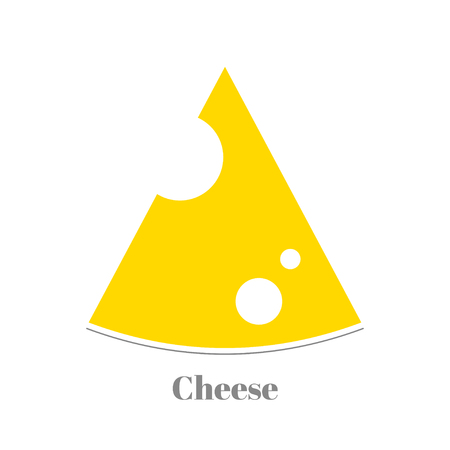 Triangular piece of yellow porous cheese food with holesのイラスト素材
