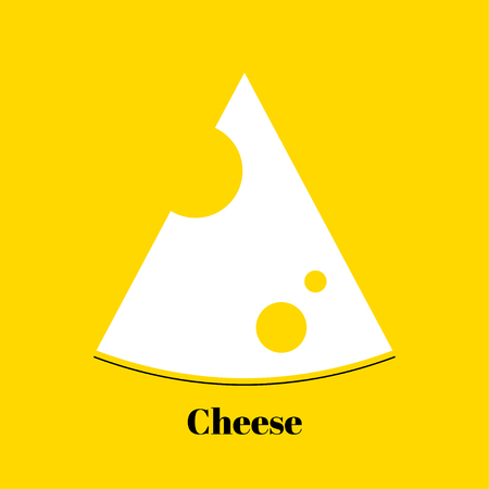 Triangular piece of yellow porous cheese food with holesのイラスト素材
